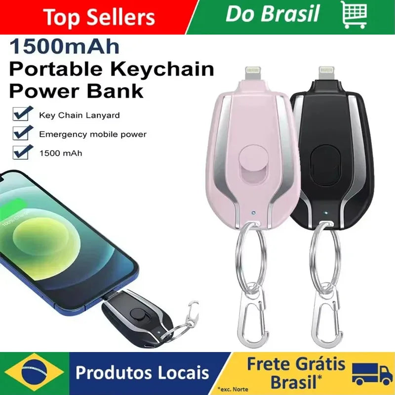 Mini Power Bank chaveiro 1500mAH